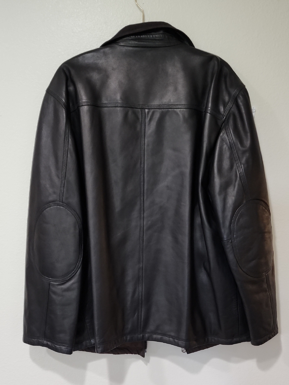 Faconnable Jacket Lambskin Leather Reversible Chore Coat Corduroy Brown size L - Picture 13 of 14